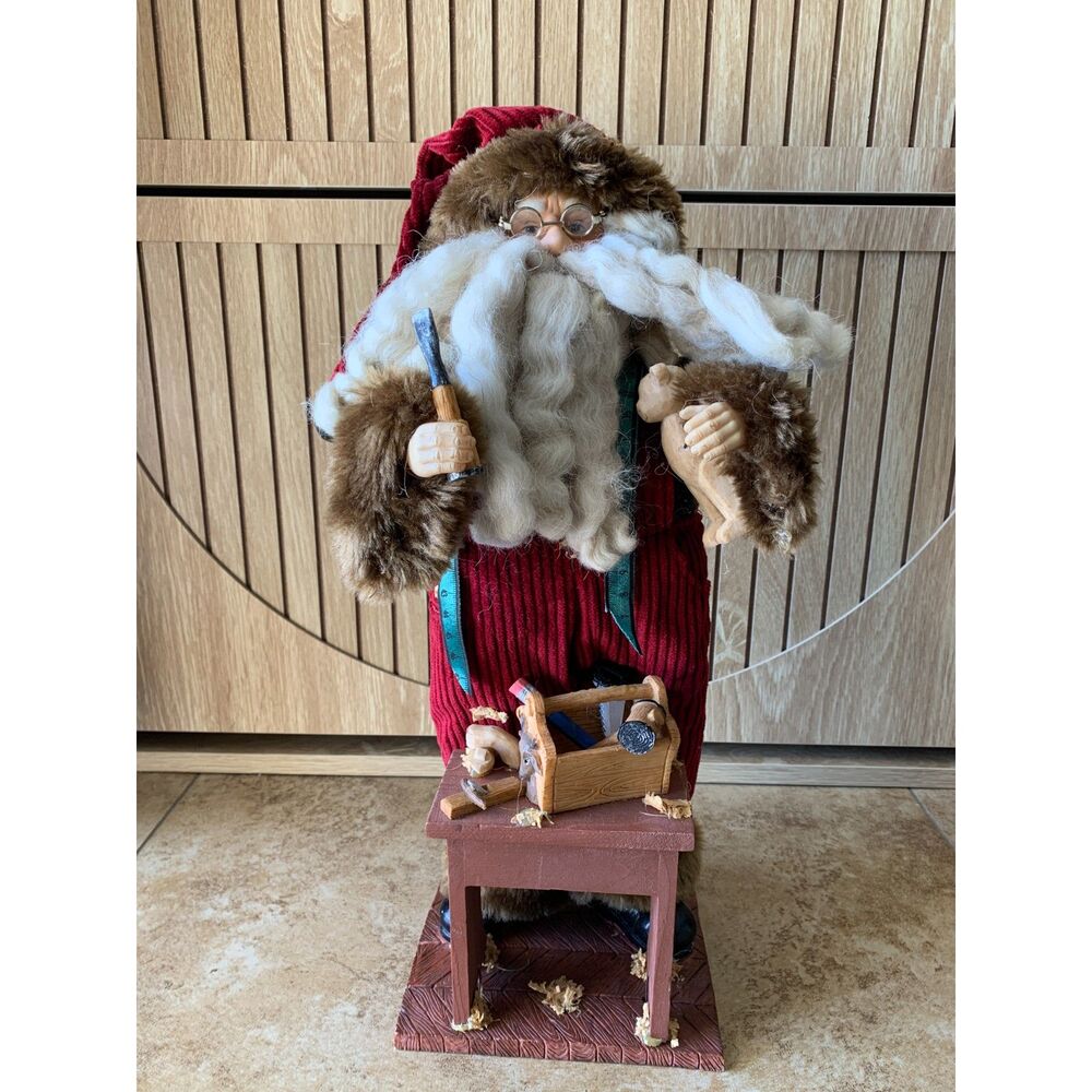 Santa Claus Figurine 16" Christmas Decor Dan Dee Toymaker Workshop Rustic Decor